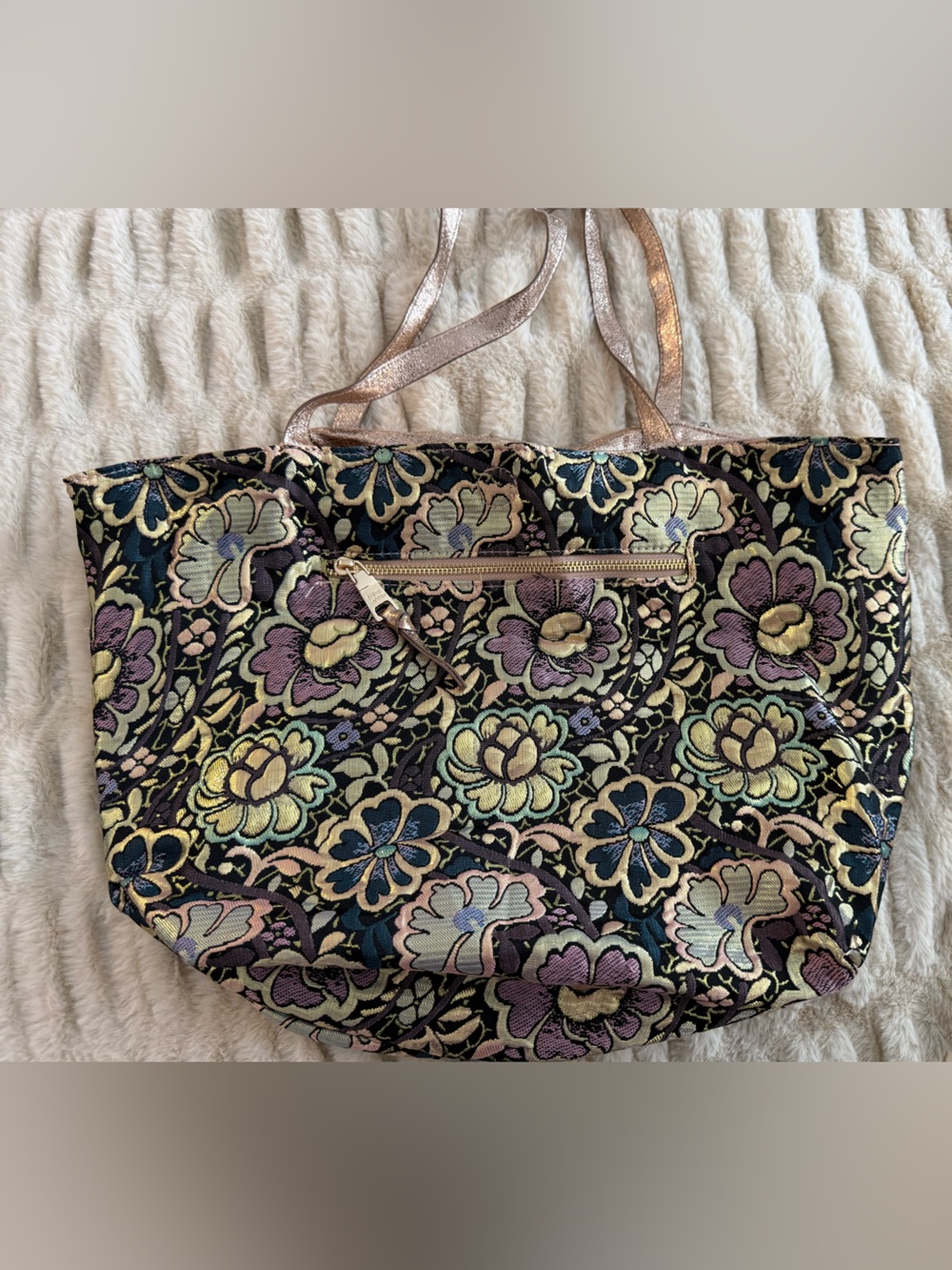 Steve Madden Floral Embroidered Tote -REVERSIBLE